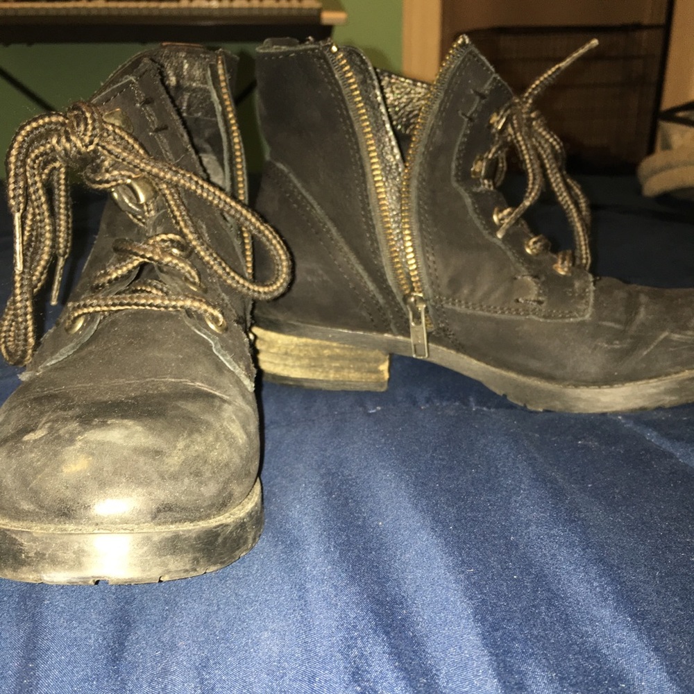 Worn in Steve Madden combat boots